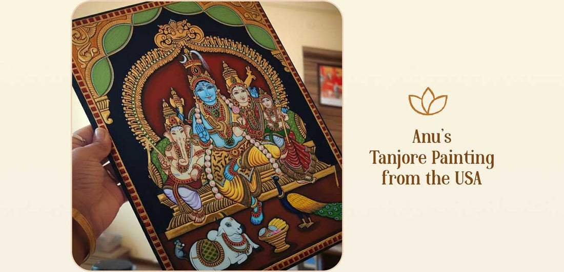 From the USA to a Finished Shiva Parivar Painting: Anu's Online Tanjore Journey