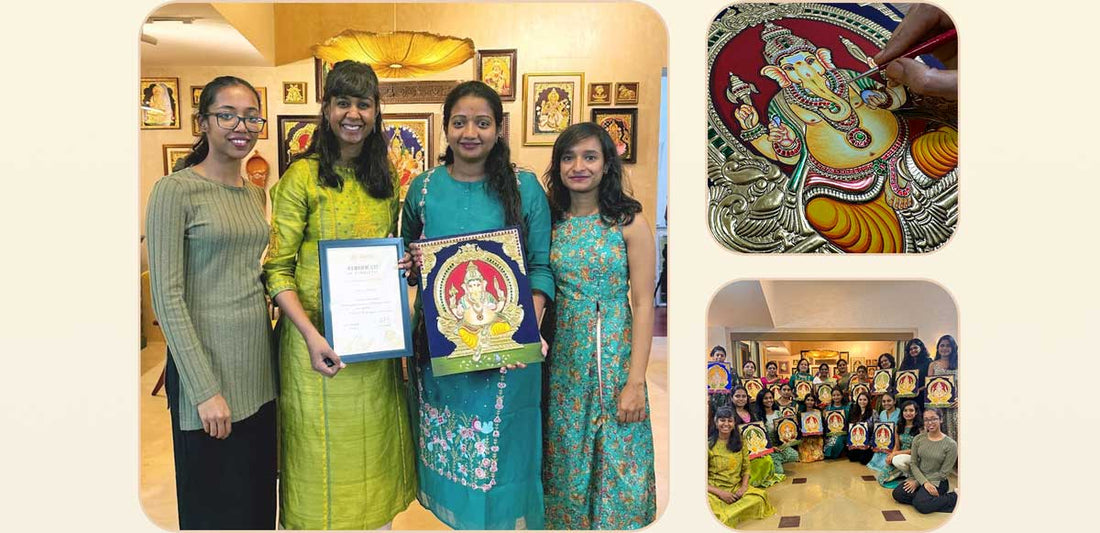 How Manasa Completed Her First Tanjore Painting of Lord Ganesha in Just 6.5 Weeks